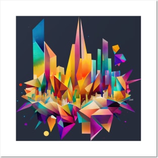 Colorful geometric Crystal Tokyo Posters and Art